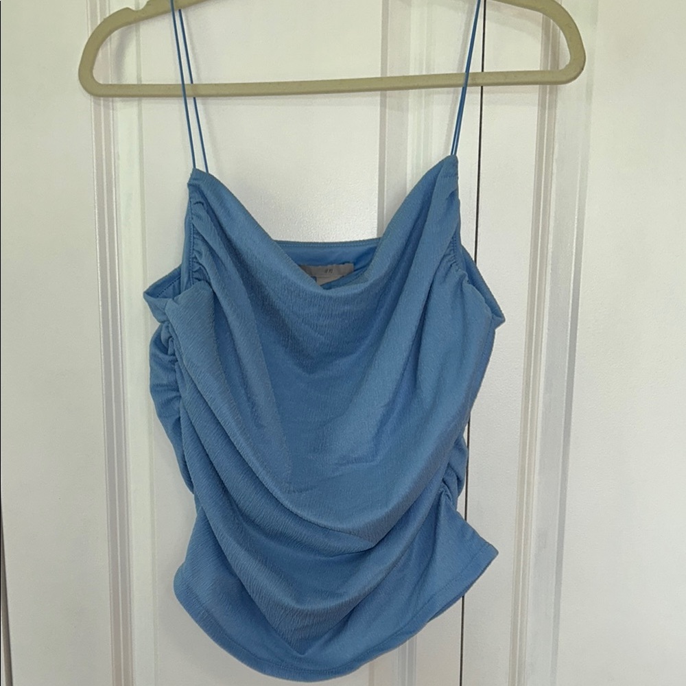 H&M Blue Draped Camisole Top